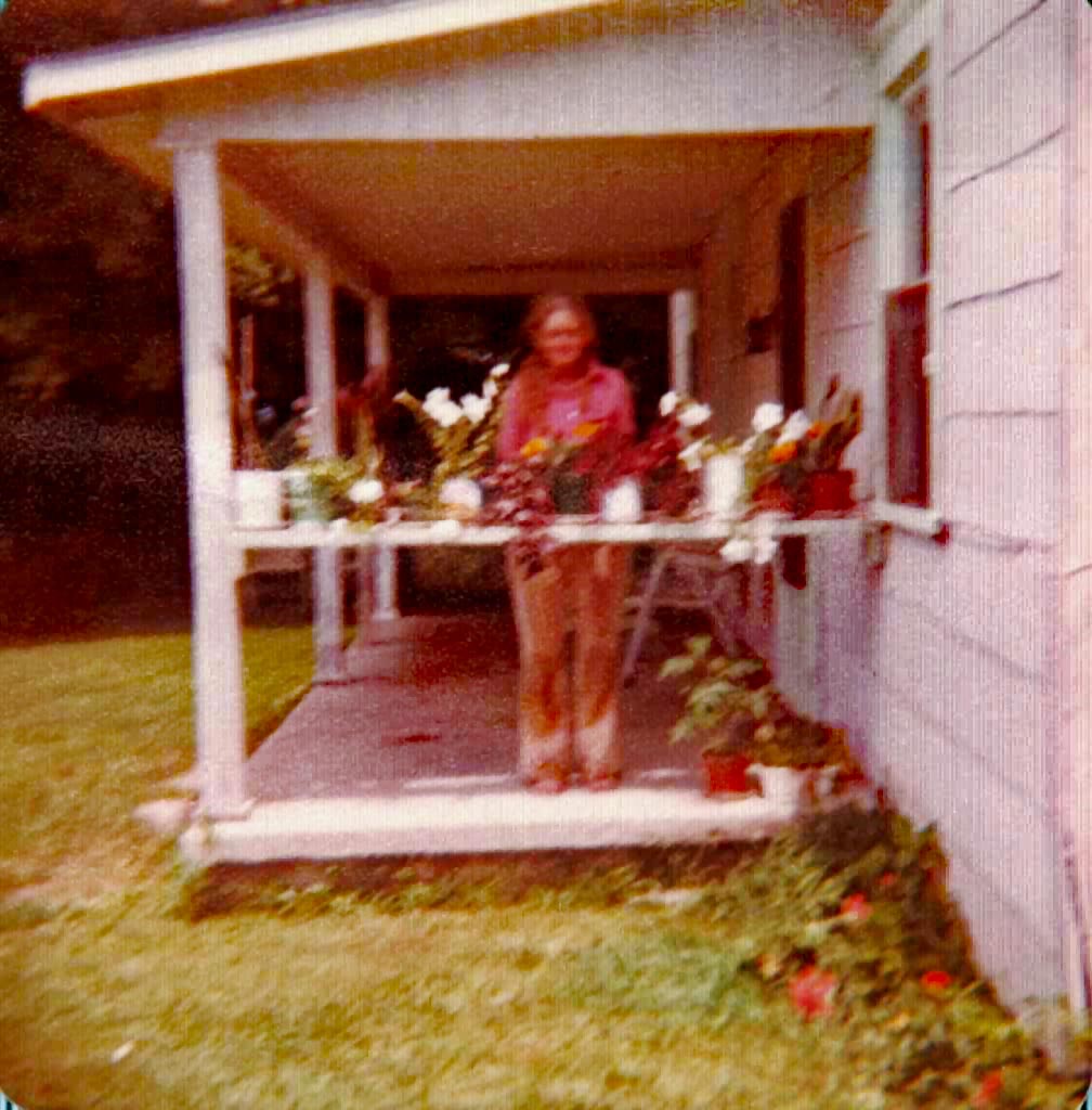 Susannah with her flowers