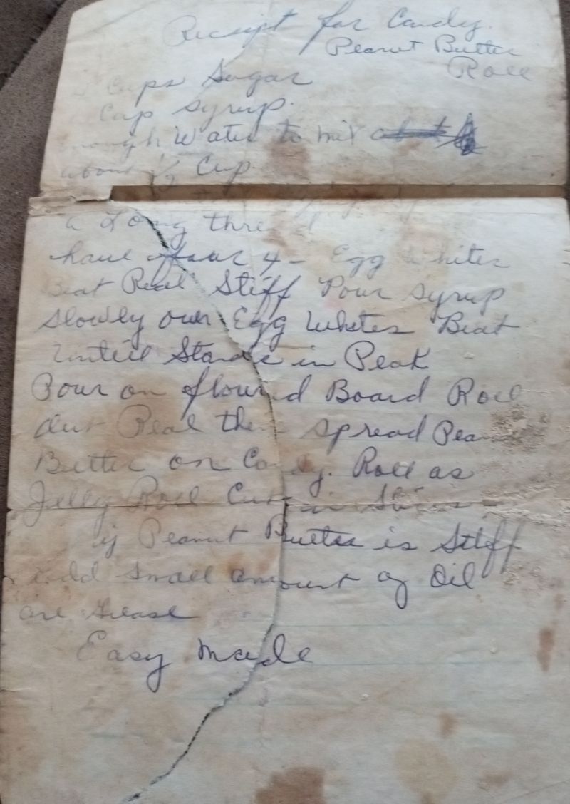 Susannah’s handwritten recipe